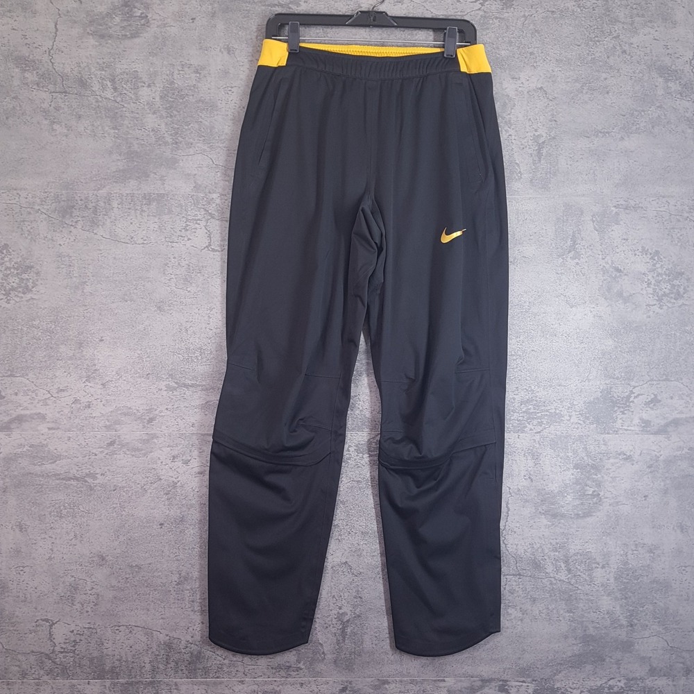 NIKE Pro Elite Storm Fit ADV Distance Running Pants Womens MEDIUM Black Gold